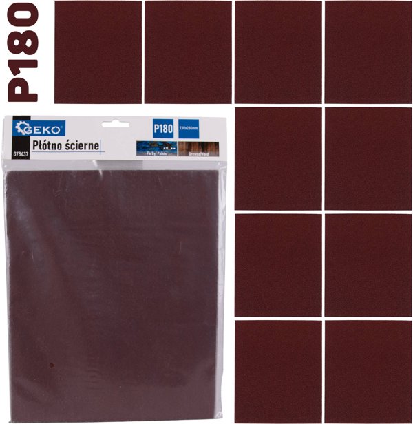 Geko Ύφασμα Λειαντικό – Φύλλο 230x280mm P180 (10/500)