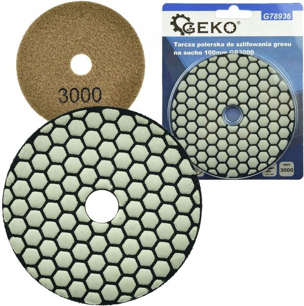 Geko Tarcza polerska do szlifowania gresu na mokro 100mm GR3000 (5/25/250)