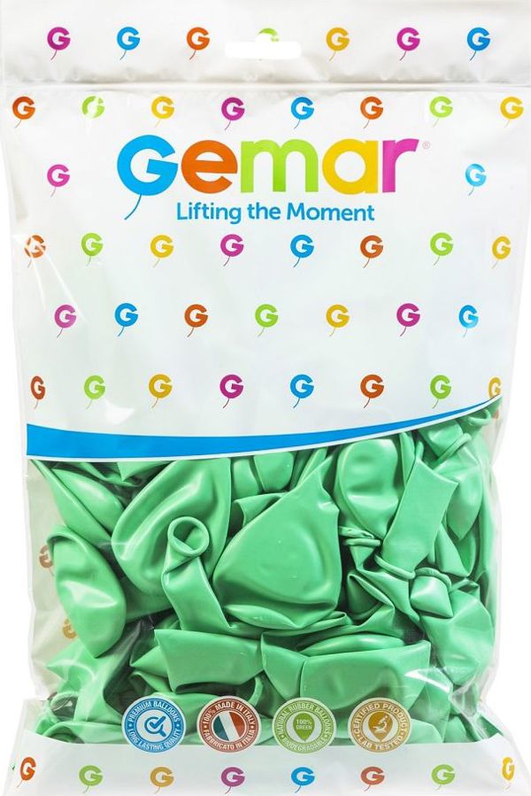 Gemar Μπαλόνια Latex Μακαρόνι, Πράσινο Μέντα, 30 cm, 100 Τεμάχια (G110)