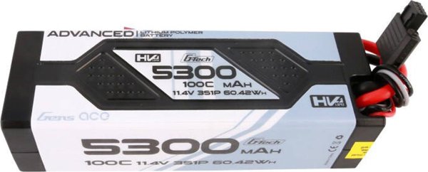 Gens Ace Μπαταρία Gens ace Advanced G-Tech 5300mAh 11.4V 3S1P 100C HV αυτοκινήτου Lipo Hardcase με σύνδεσμο Deans Plug