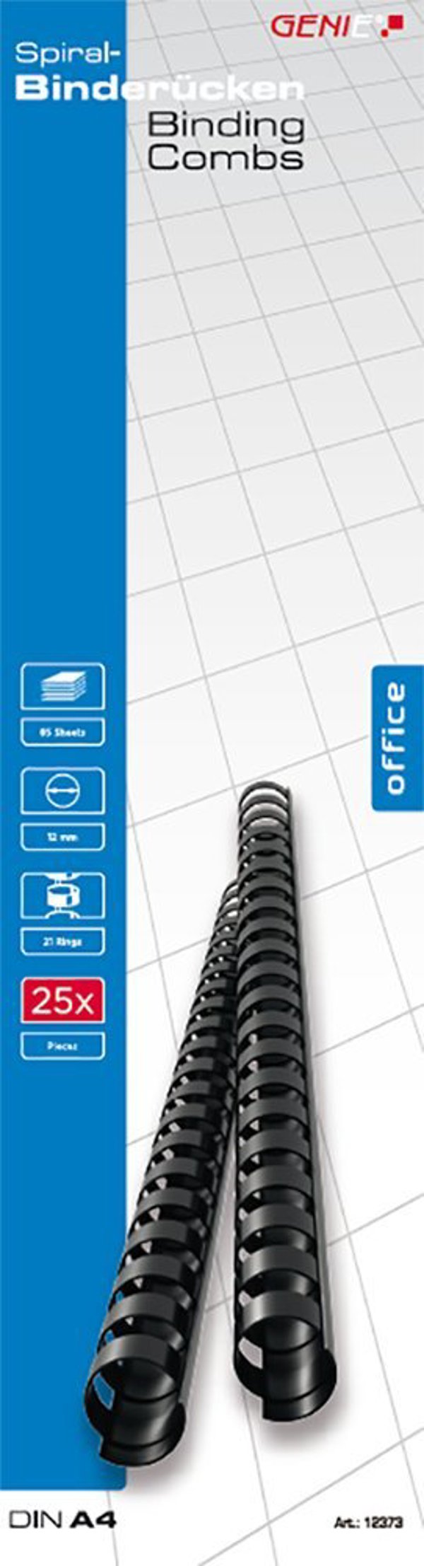 Genie GENIE Σπιράλ δέσιμο 12mm μαύρο 25 τεμ
