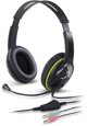 GENIUS sluchátka s mikrofonem HS-400A, černozelená, + redukce na Single Jack