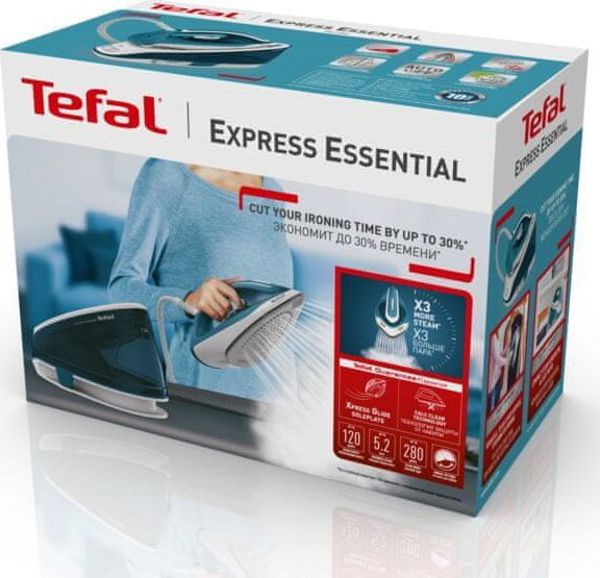 Ατμογεννήτρια Tefal Express Essential SV6115, 5.2 Bar, Λευκή/Μπλε