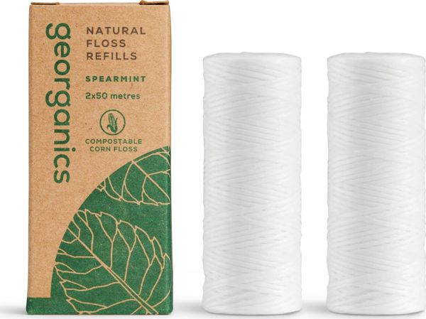 Georganics Φυσικό Οδοντικό Νήμα με Δυόσμο, 100% Κομποστοποιήσιμο PLA, 50m