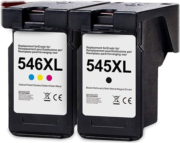 G&G Σετ 2 XL Μελανιών Συμβατά με Canon 546XL/545XL - Μαύρο & Έγχρωμο