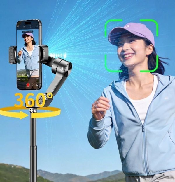 Aochuan Smart V3 Gimbal Smartphone με AI Tracking, Τηλεχειριστήριο & Τρίποδο/Selfie Stick, Μαύρο