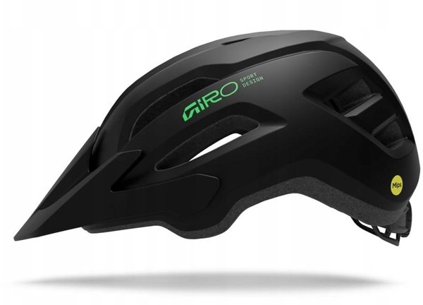 Giro Fixture II MIPS Παιδικό Κράνος Ποδηλάτου, Matte Black/Vivid Green, Universal (50-57 cm)