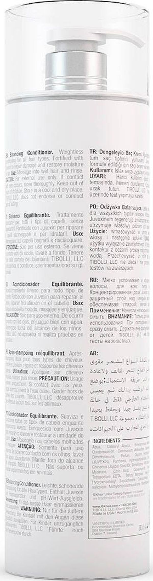GK Hair (Global Keratin) Balancing Conditioner για Ξηρά και Κατεστραμμένα Μαλλιά, 1000ml