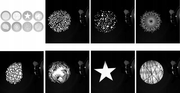 GlareOne Spotlight Gobo Set 3 - Σετ Μάσκες Φωτισμού για Φωτογραφικά Φωτιστικά