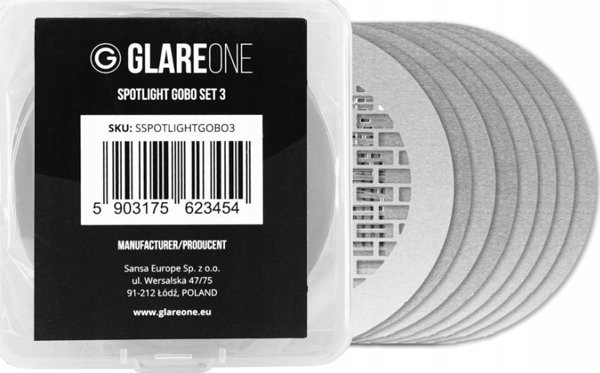 GlareOne Spotlight Gobo Set 3 - Σετ Μάσκες Φωτισμού για Φωτογραφικά Φωτιστικά