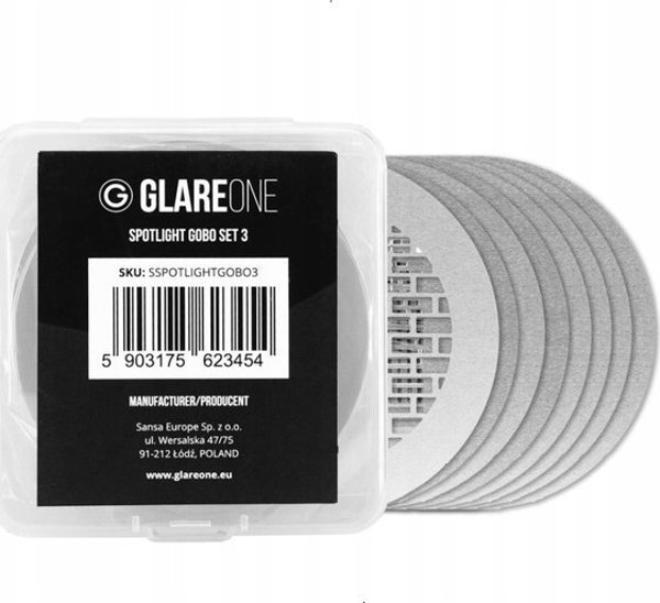 GlareOne Spotlight Gobo Set 3 - Σετ Μάσκες Φωτισμού για Φωτογραφικά Φωτιστικά