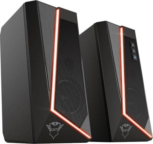 Trust GXT 609 Zoxa RGB Ηχεία Υπολογιστή 12W, Στερεοφωνικά, 6 Λειτουργίες Φωτισμού, Μαύρα