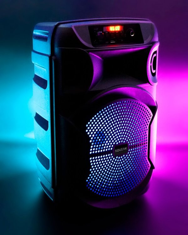 Squeak PulseTower SQ1006 Bluetooth 5.3 Ηχείο 1000W με Λειτουργία Καραόκε, Μαύρο