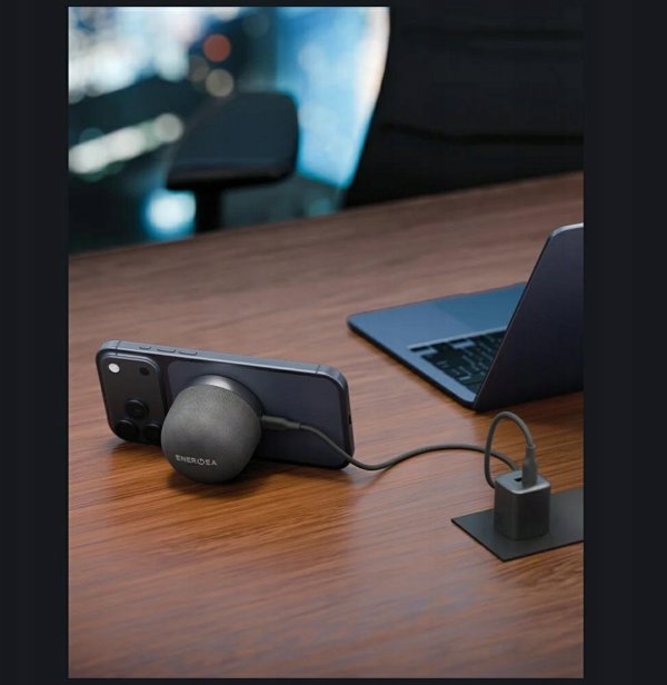 Energea Magaudio Go Plus Qi MagSafe Ασύρματο Ηχείο Bluetooth Γραφίτης