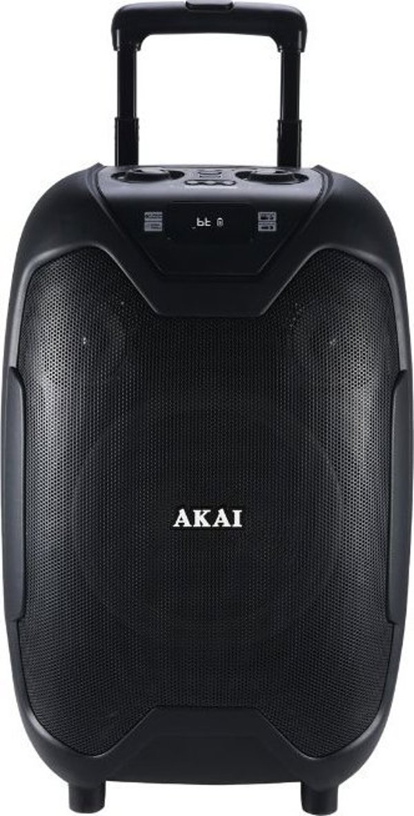 Akai ABTS-X10 Plus Φορητό Ηχείο Bluetooth με Ρόδες, Ασύρματο Μικρόφωνο & Τηλεχειριστήριο, Μαύρο