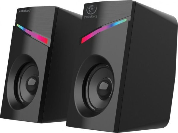 Rebeltec Pop 2.0 Ηχεία Υπολογιστή, Stereo 2.0 με RGB LED Φωτισμό, 2" Drivers, 1.5m Καλώδιο, για PC, Laptop & Smartphone