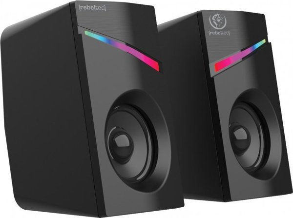 Rebeltec Pop 2.0 Ηχεία Υπολογιστή, Stereo 2.0 με RGB LED Φωτισμό, 2" Drivers, 1.5m Καλώδιο, για PC, Laptop & Smartphone