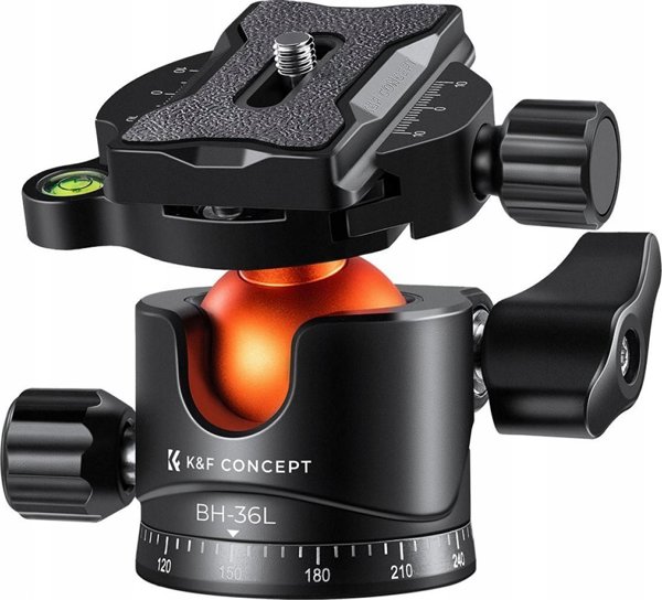 K&F Concept BH-36L Πανοραμική Κεφαλή Τριπόδου 3D, 16kg, Αλουμίνιο, Arca Swiss Type