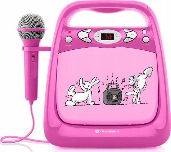 Φορητό Ηχείο GoGEN Boombox με Καραόκε BOBKARAOKEP, Ροζ Κουνέλι
