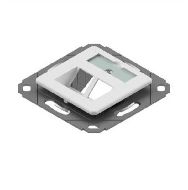 Πρίζα δεδομένων EasyLan preLink / fixLink, 2 θύρες, κεντρική πλάκα 9x31,8 mm RAL 9010