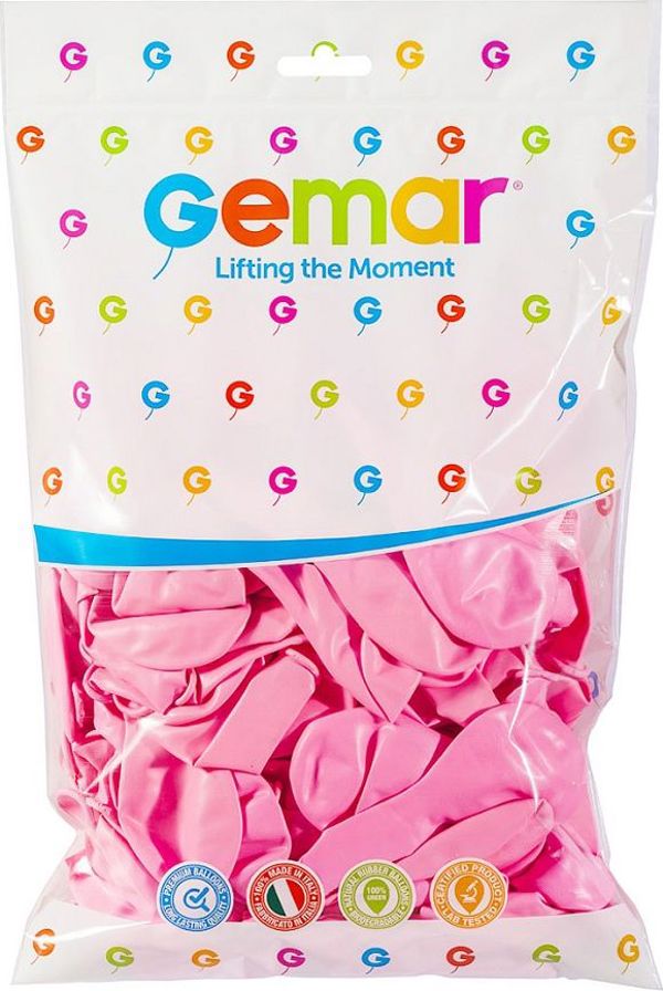 GoDan Μπαλόνια Latex Gemar Παστέλ, Ανοιχτό Ροζ, 26cm, 100τμχ (GM90-57)