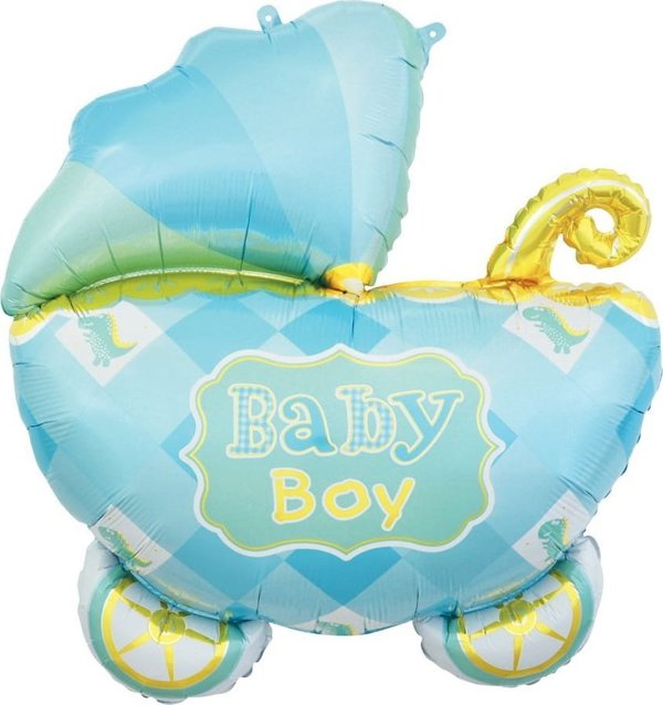 GoDan Φουσκωτό μπαλόνι Baby Shower καρότσι μπλε Baby boy