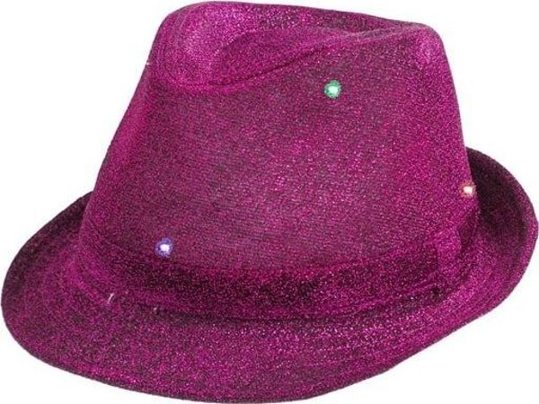 GoDan Kapelusz brokatowy purpurowy - 1 szt. uniwersalny