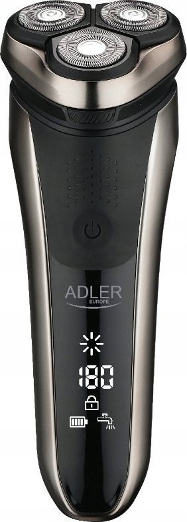 Adler AD 2933 Ανδρική Ξυριστική Μηχανή, Αδιάβροχη IPX7, Επαναφορτιζόμενη USB-C, με Οθόνη LCD, 180' Αυτονομία, Γκρι