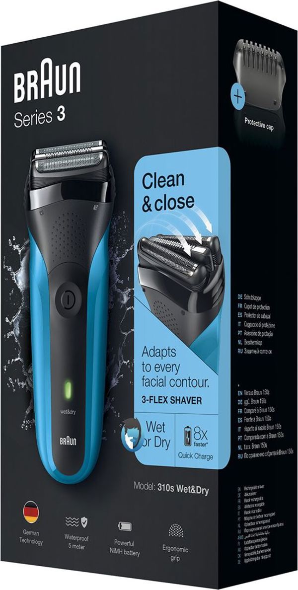 Braun Series 3 310S Ηλεκτρική Ξυριστική Μηχανή Προσώπου Αδιάβροχη