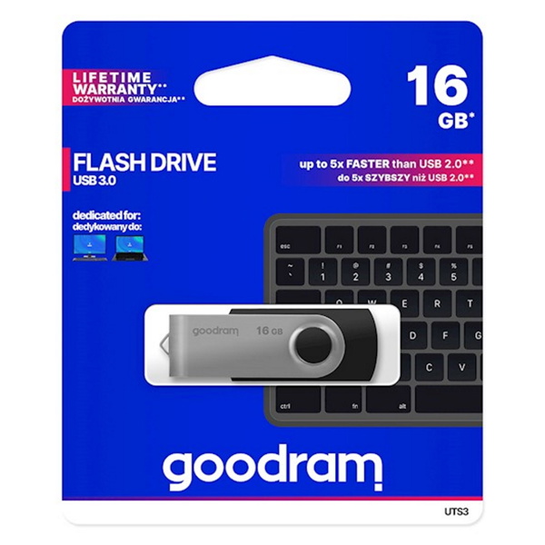 Goodram pendrive 16GB USB 3.0 Twister black 5908267920800