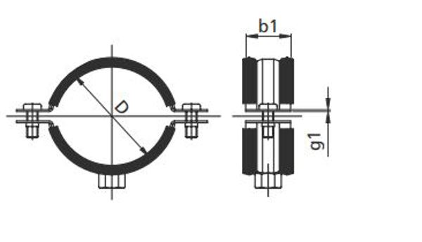 Gorgiel Ατσάλινο Στήριγμα Σωλήνων Light με Φλάντζα EPDM 3/4"