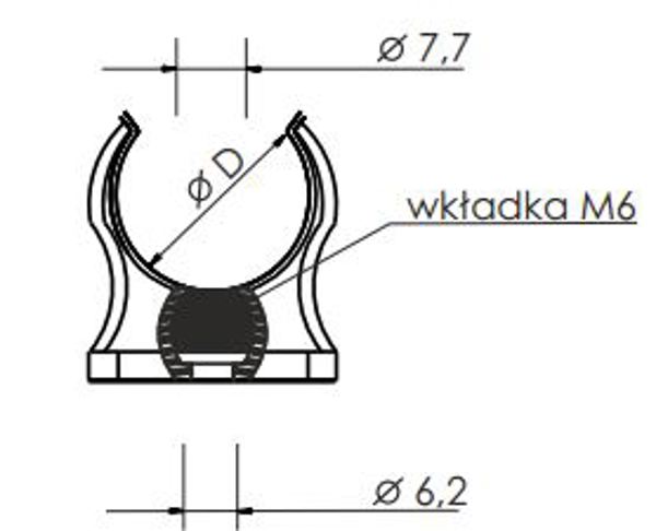 Gorgiel Klips do rur pojedynczy z dwugwintem i kolkiem 28mm 1031512150