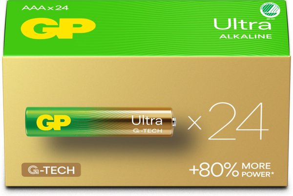 Μπαταρίες GP Ultra Alkaline GP24AU, Μπαταρία μίας χρήσης, AAA, Αλκαλική, 1.5 V, 24 τεμ., Cd (κάδμιο), Hg (υδράργυρος)