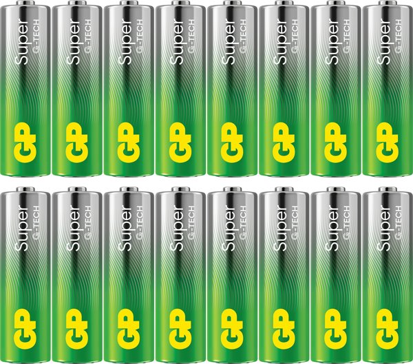 GP Batteries Super Alkaline Μπαταρίες AA, 1.5V, 16 Τεμάχια