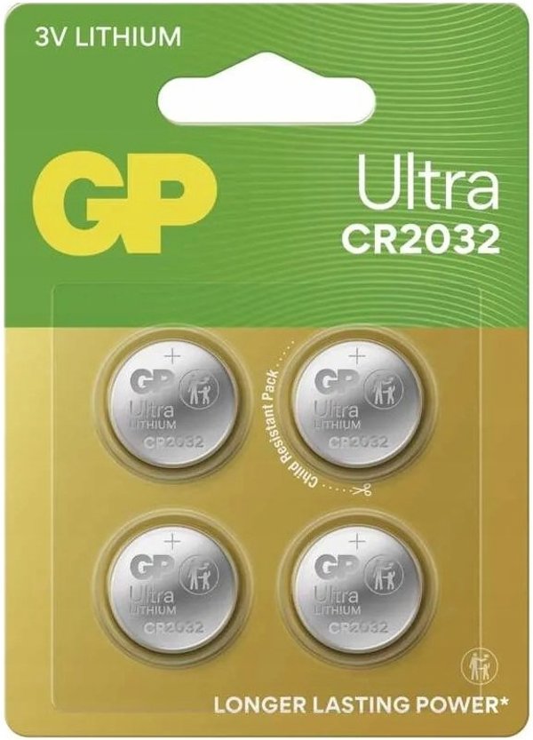 GP Μπαταρίες Λιθίου CR2032 3V, 4 Τεμάχια (4-Pack)