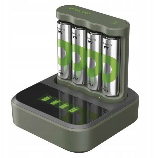 GP ReCyko Φορτιστής Μπαταριών B441 USB με Βάση D451 & 4 Μπαταρίες AA 2100 mAh