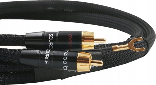 Melodika Καλώδιο Phono 2xRCA MDPHD15 Purple Rain Black Edition για Γραμμόφωνο με Γείωση - 1,5m