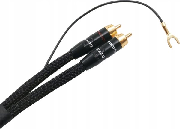 Melodika Καλώδιο Phono 2xRCA MDPHD15 Purple Rain Black Edition για Γραμμόφωνο με Γείωση - 1,5m
