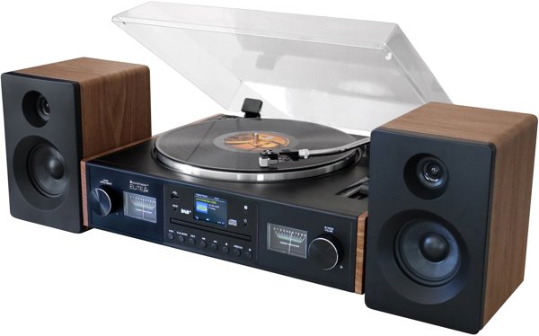 Soundmaster PL920 Πικάπ με Ιμάντα, Ημι-αυτόματο, Μαύρο Ξύλο