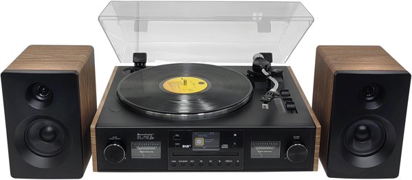 Soundmaster PL920 Πικάπ με Ιμάντα, Ημι-αυτόματο, Μαύρο Ξύλο