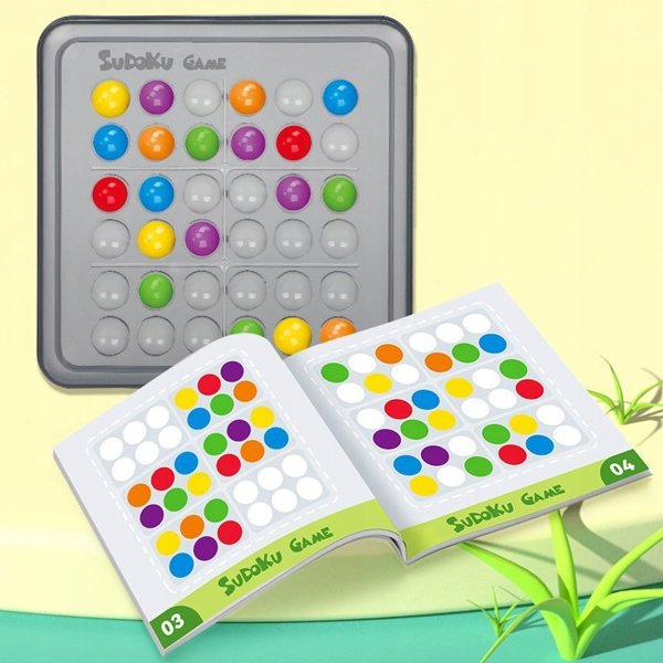 LeanToys Λογικό Παιχνίδι Sudoku με Πολύχρωμες Μπάλες, Εκπαιδευτικό Παιχνίδι Στρατηγικής