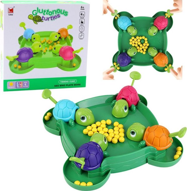 Gra Zrecznosciowa Rodzinna Glodne Zolwie Plansza Kulki LEAN Toys