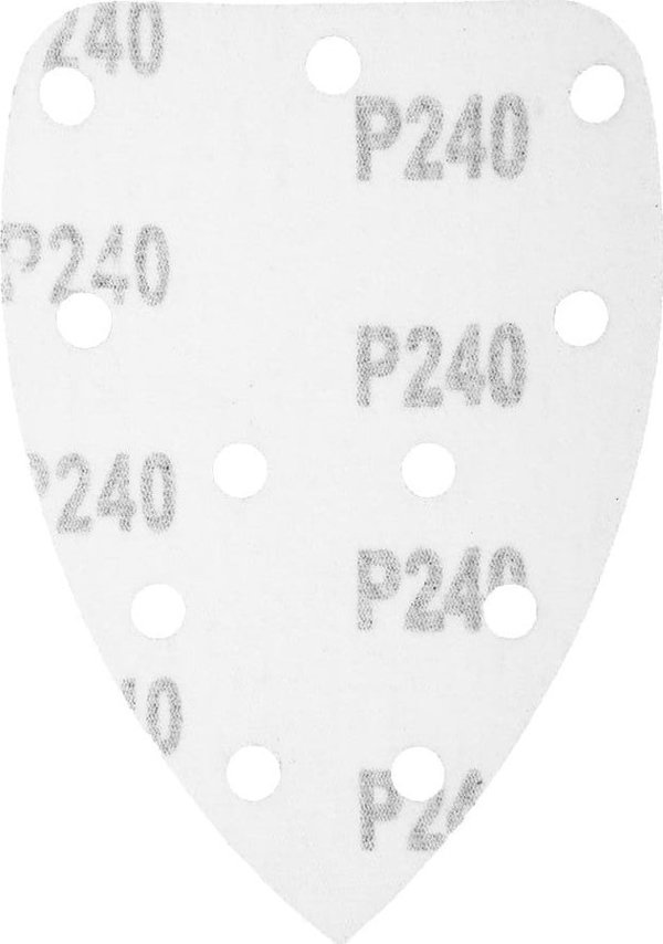 Graphite Papier scierny na rzep delta 140x140x80 mm, K240, 5 szt., z otworami