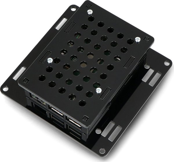 Θήκη Gravlaser για Raspberry Pi 5, Vesa v2 Mount για Τοποθέτηση Οθόνης, Μαύρη