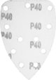 Graphite Χαρτί Τριβής με Βέλκρο Δέλτα 140 x 140 x 80 mm, K40, 5 τεμ., με Οπές