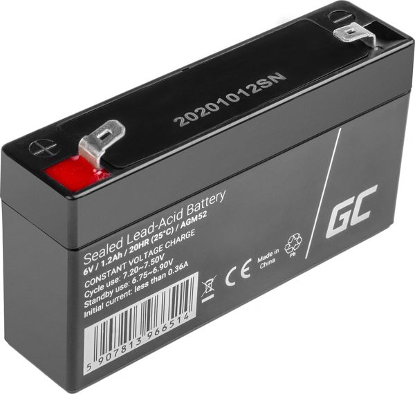 Green Cell Μπαταρία AGM 6V/1.2Ah (AGM52) - Επαναφορτιζόμενη Μπαταρία Μολύβδου