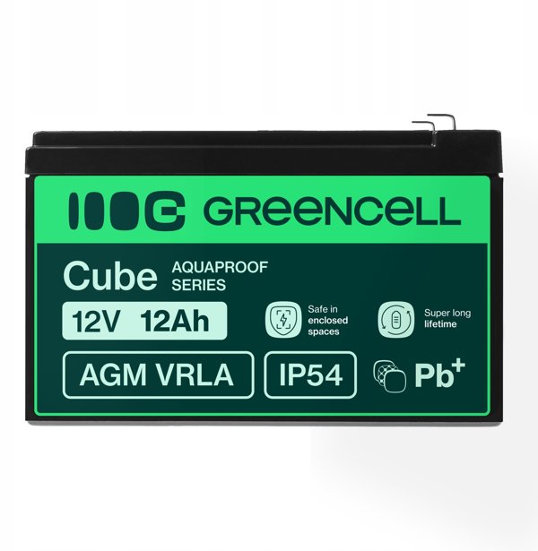 Μπαταρία Green Cell AGM VRLA 12V 12Ah, Επαναφορτιζόμενη για Ταμειακές Μηχανές & Παιχνίδια, 152x99x100mm