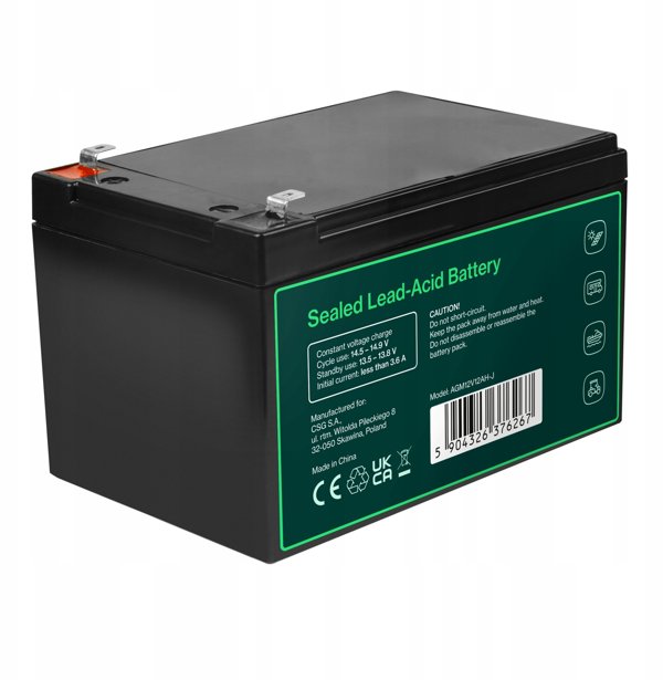 Μπαταρία Green Cell AGM VRLA 12V 12Ah, Επαναφορτιζόμενη για Ταμειακές Μηχανές & Παιχνίδια, 152x99x100mm