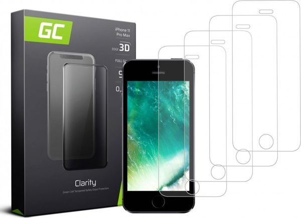 Green Cell GC Clarity Σκληρυμένο Γυαλί για iPhone 5 / 5S / 5C / SE - Σετ 4 Τεμάχια