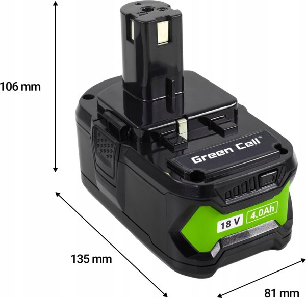 Green Cell Μπαταρία Green Cell για ηλεκτρικά εργαλεία Ryobi ONE+ 18V 4Ah, εναλλακτική μπαταρία RB18L40